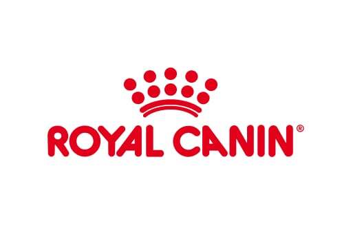 Red "Royal Canin" logo with stylized crown icon above the text on a white background.