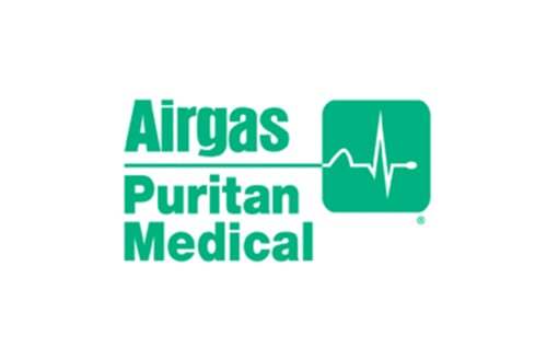 Green "Airgas Puritan Medical" logo with an EKG heartbeat symbol on a green background.