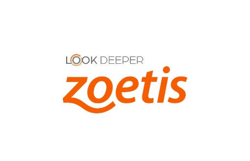 Zoetis Diagnostics logo with "Look Deeper" in orange and gray on a white background.